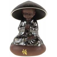Ситечко для чая - статуэтка "Юный монах", керамика, высота 12,5 см, серебристый,  Китай