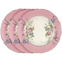 Комплект десертных тарелок "Полевые цветы", 3 шт, фарфор, первая половина 20 века