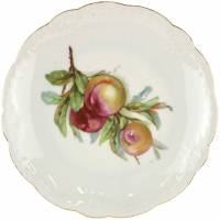 Десертная тарелка "Персики", фарфор, Чехословакия?, середина 20 века
