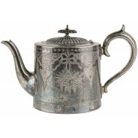 Чайник заварочный, для кипятка, антикварный. Металл, серебрение. Великобритания, винтаж, первая половина 20 века