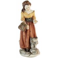 Статуэтка фарфоровая "Девочка с собачкой", фарфор Capodimonte, ручная работа. Италия, винтаж, вторая половина 20 века, высота 19,5 см.