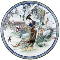 Декоративная тарелка настенная "Тай Ю. Чёрный нефрит", фарфор, Imperial Jingdezhen Porcelain, Китай, винтаж, 1988 год