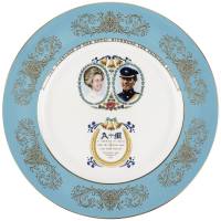 Декоративная тарелка настенная "Ко дню свадьбы принцессы Анны и принца Филиппа", Фарфор Aynsley, Великобритания, 1973 год