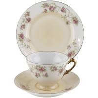 Чайное трио антикварное "Эстетика". Немецкий фарфор Tirschenreuth, Германия, первая половина 20 века