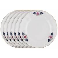 Набор десертных тарелок "Натали" 6 шт, Фарфор, винтаж, ЛФЗ, CCCР, вторая половина 20 века