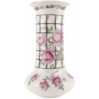 Антикварная ваза для цветов высокая "Розы на шпалере", фарфор Crown Ducal, высота 32 см, Великобритания, первая половина 20 века