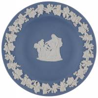 Тарелочка для мелочей, колец, украшений, фарфор Wedgwood голубой бисквит, Великобритания, винтаж, конец ХХ века