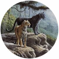 Декоративная тарелка настенная "Ягуар", Фарфор, винтаж, Knowles, США, винтаж, 1989 год