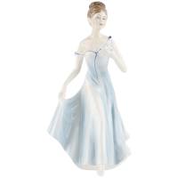 Статуэтка винтажная "Вилия", фарфор, девушка в голубом с голубем, высота 20,5 см, Francesca, Великобритания, 1982 год