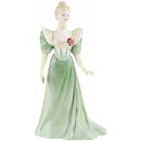 Статуэтка винтажная "Лилли", фарфор, девушка в зеленом с веером, высота 21 см, Francesca, Великобритания, 1983 год