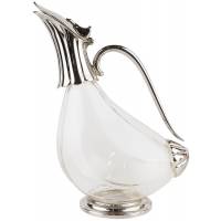 Кувшин для вина или воды "Утка", 1 литр. Стекло, металл, серебрение. Западная Европа, 1970-е гг.