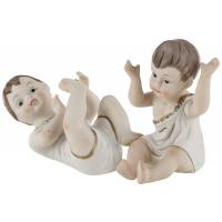 Парные статуэтки-куклы антикварные "Пупсы", Высота 12 см, фарфор, Великобритания, первая половина 20 века