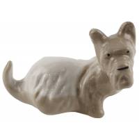 Статуэтка фарфоровая миниатюрная "Шотландский терьер", винтаж, высота 3 см, ЛФЗ, СССР, 1970-1991 гг.