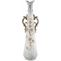 Ваза антикварная для одного цветка "Цветение", Фарфор, ручная роспись, Высота 22 см. Западная Европа, начало 20 века