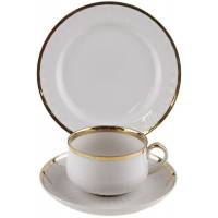 Чайное трио "Белоснежка", фарфор, винтаж, Дулево, СССР, 1988 год