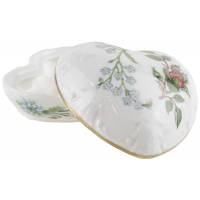 Шкатулка для колец в форме сердца "Wild Tudor". Фарфор, Aynsley, Великобритания, винтаж, 1980-е гг.