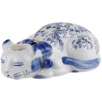 Статуэтка "Спящая кошка", фарфор, Китай, длина 25 см винтаж, вторая половина 20 века