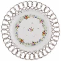 Декоративная тарелка "Фрукты", прорезной фарфор, винтаж, Италия, конец 20 века