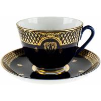 Чайная пара "Спящая красавица". Фарфор, винтаж, ЛФЗ, СССР, вторая половина 20 века (потертость)