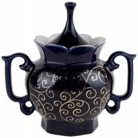 Сахарница "Ночка". Фарфор, кобальтовое покрытие. Бронницы, СССР, вторая половина 20 века