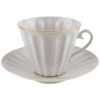 Чайная пара "Лучистая", Фарфор, винтаж, ЛФЗ, СССР, вторая половина 20 века