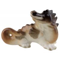 Статуэтка фарфоровая миниатюрная  "Дракончик", винтаж, высота 4 см, ЛФЗ, СССР, вторая половина 20 века