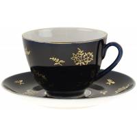 Чайная пара "Ночь", Фарфор, ЛФЗ, СССР, вторая половина 20 века (скол)