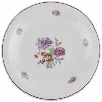 Блюдо "Букет", Фарфор, диаметр 28 см, винтаж, завод "Пролетарий", СССР, 1967-1975 гг.