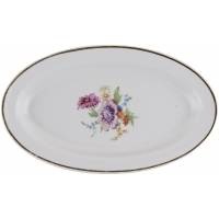 Блюдо овальное "Букет", Фарфор,  винтаж, завод "Пролетарий", СССР, 1967-1975 гг.
