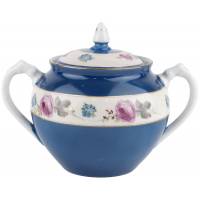 Сахарница "Голубые небеса", фарфор, винтаж, Дулево, СССР, 1937-1940 гг 