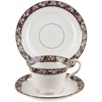 Чайное трио антикварное "Розамунда". Английский фарфор. Alfred B Pearce , Великобритания, первая половина 20 века (нюанс)