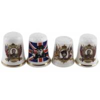 Комплект коллекционных наперстков "Британия", 4 шт. Фарфор, Великобритания, вторая половина 20 века