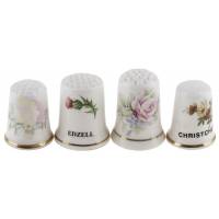 Комплект коллекционных наперстков "Цветы", 4 шт. Фарфор, Великобритания, вторая половина 20 века