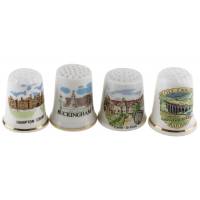 Комплект коллекционных наперстков "Микс", 4 шт. Фарфор, Великобритания, вторая половина 20 века