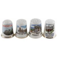 Комплект коллекционных наперстков "Микс", 4 шт. Фарфор, Великобритания, вторая половина 20 века