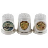 Комплект коллекционных наперстков "Микс", 3 шт. Фарфор, Великобритания, вторая половина 20 века