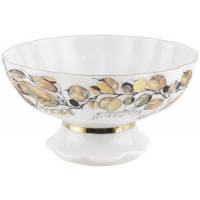 Конфетница "Золотая осень", фарфор, винтаж, ЛФЗ, СССР, вторая половина 20 века