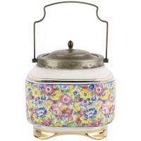 Банка с крышкой антикварная, бисквитница Фарфор, Великобритания, первая половина 20 века