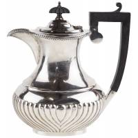 Кофейник, чайник для кипятка, антикварный. Металл, серебрение. Великобритания, начало 20 века