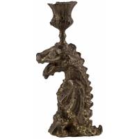 Подсвечник антикварный "Дракон", высота 17 см, бронза, первая половина 20 века