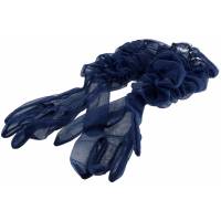 Пара длинных театральных перчаток с буфами. Нейлон, Великобритания, винтаж, 1950-е годы (с нюансом)