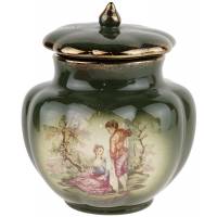 Ваза с крышкой, чайница, банка, Фарфор, Oldcourt ware, высота 17,5 см, Великобритания, винтаж, середина 20 века (с нюансами)