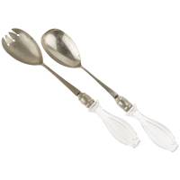 Ложка и вилка для смешивания салатов, антиквариат, Великобритания, первая половина 20 века