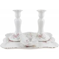 Набор дамский для туалетного столика, антиквариат, 4 предмета. Фарфор Limoges, Франция, конец 19 века