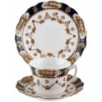 Чайное трио антикварное "Празднество". Фарфор. Wellington china, Великобритания, первая половина 20-го века (нюанс)