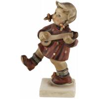 Статуэтка винтажная "Девочка с мандолиной". Высота 10 см. Фарфор Hummel/ Goebel, Германия, винтаж, вторая половина 20 века