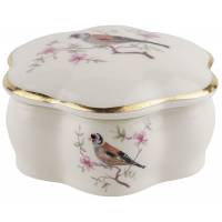 Шкатулка для украшений и мелочей "Птица на ветке", Английский фарфор, Royal Worcester, Великобритания, середина 20 века