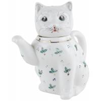 Чайник заварочный детский "Котик". Фарфор, Китай, винтаж, середина ХХ века