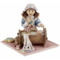 Статуэтка винтажная "Золотые сны", девочка с младенцем, высота 8 см, композит, Leonardo collection, Великобритания, конец 20 века