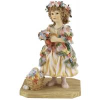 Статуэтка винтажная "Подружка невесты", девочка с цветами, высота 11 см, композит, Leonardo collection, Великобритания, конец 20 века